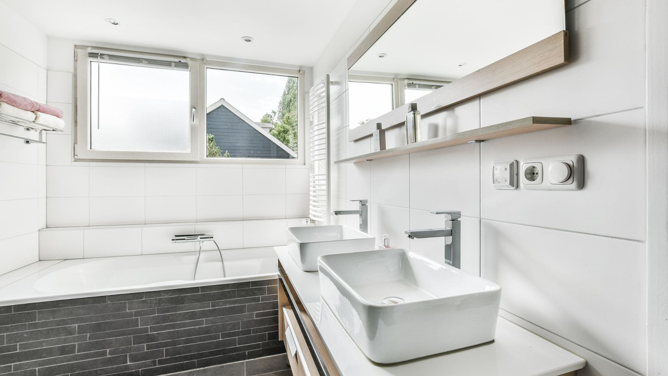 Bathroom remodeling in Renton WA with modern lighting