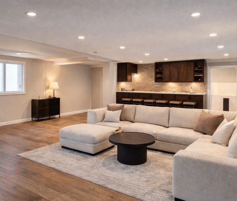 basement remodeling in renton finished modern basement living area