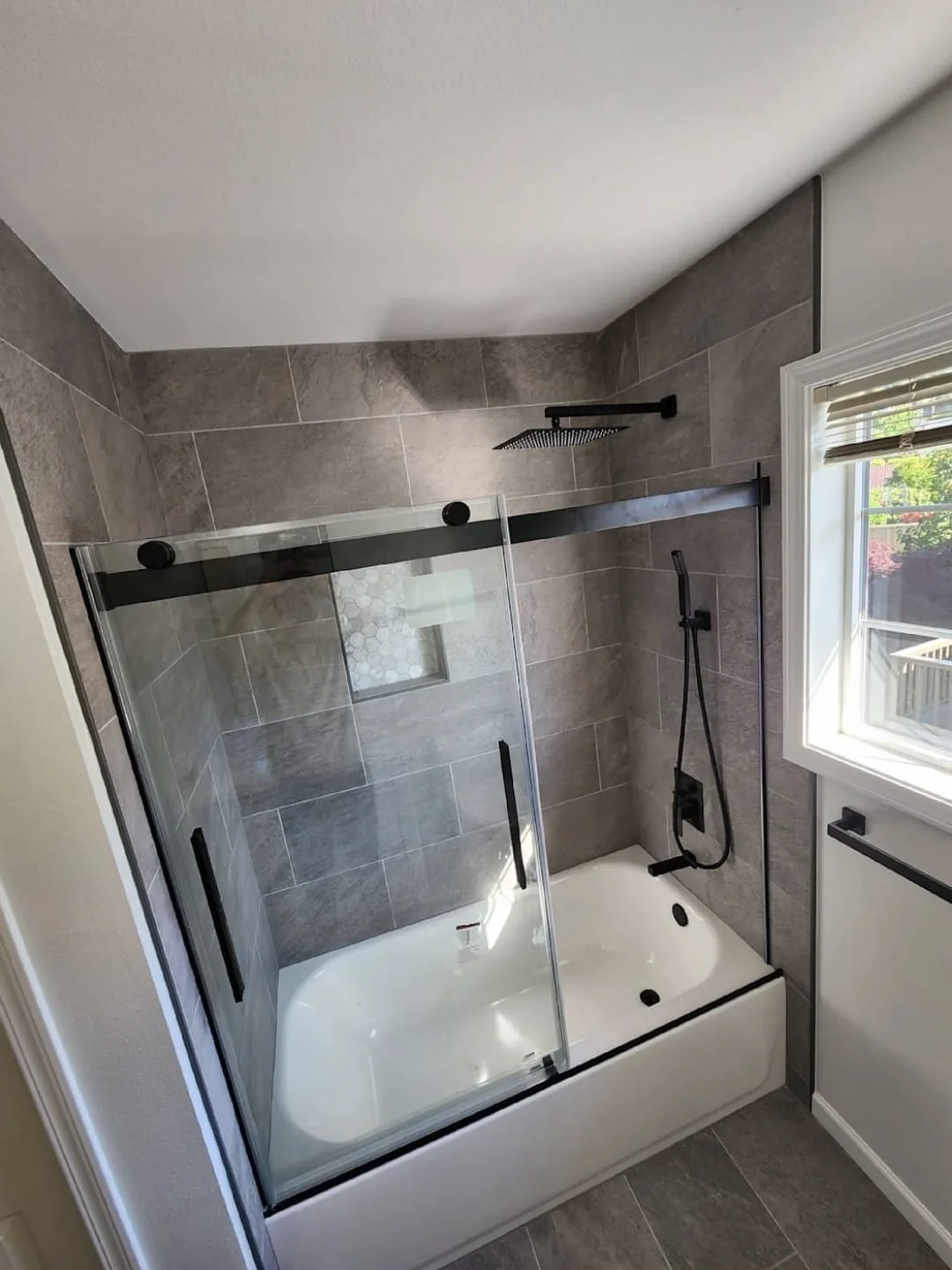 Tacoma Bathroom Remodel After Luxury bathroom remodeling vanity and tile installation - Our Projects ( Before and After )