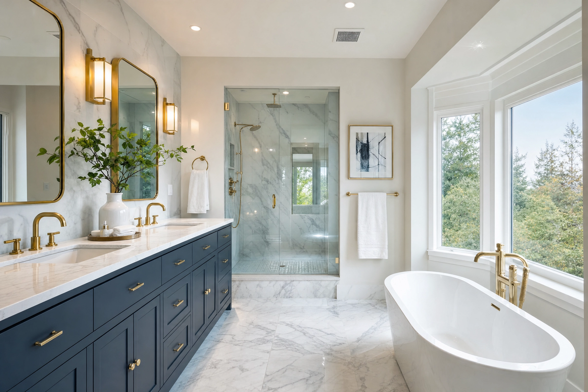 Luxury bathroom remodeling vanity and tile installation - Bathroom Remodeling Kent