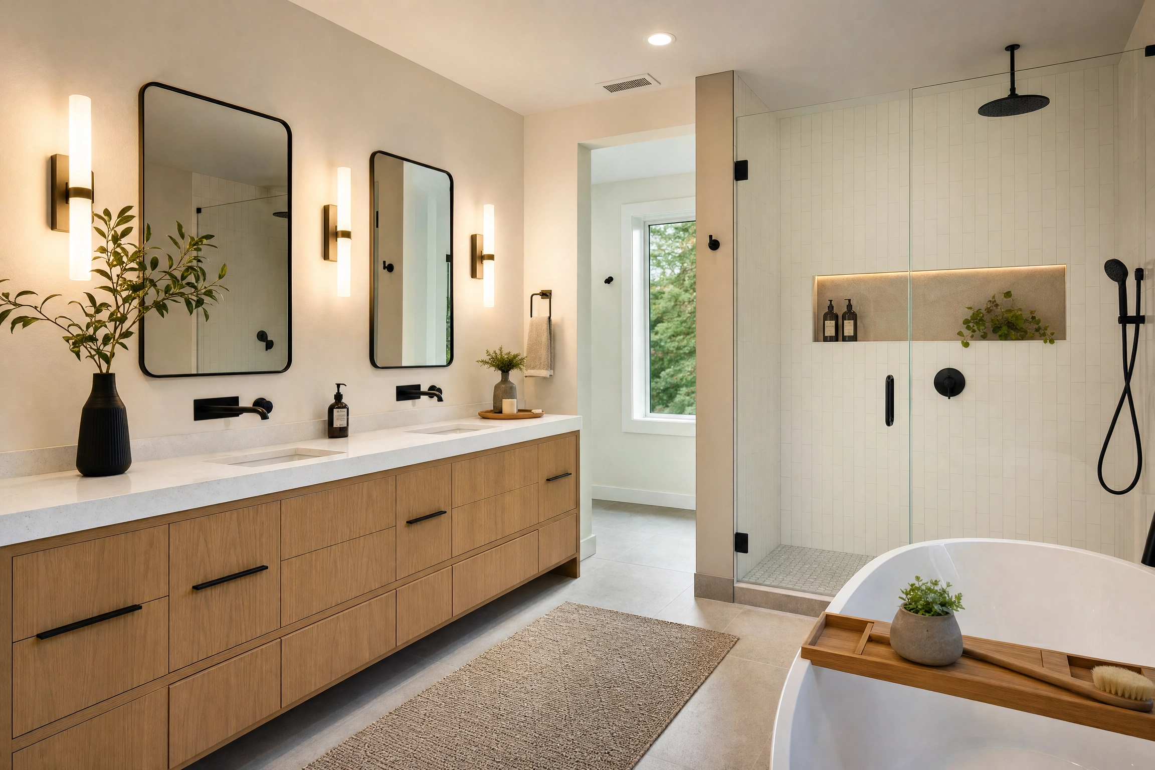 Luxury bathroom remodeling vanity and tile installation - Bathroom Remodeling Kent